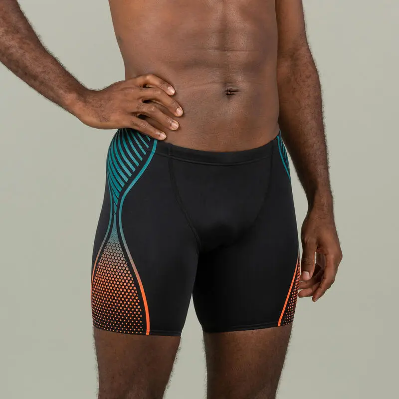 Ba帽ador B贸xer Speedo Boost Hombre Negro Naranja Largo - Imagen 2