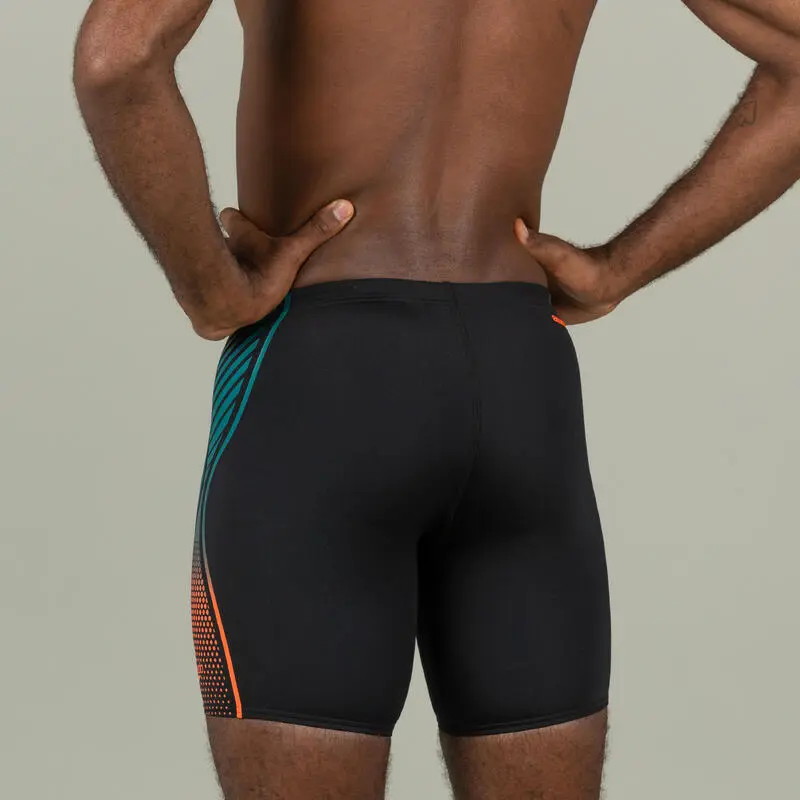 Ba帽ador B贸xer Speedo Boost Hombre Negro Naranja Largo - Imagen 3