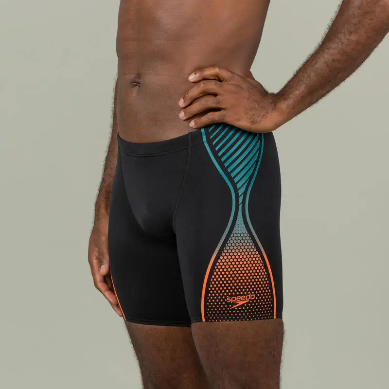 Ba帽ador B贸xer Speedo Boost Hombre Negro Naranja Largo