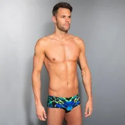 Bañador Hombre Natación Bóxer Nabaiji Negro Verde