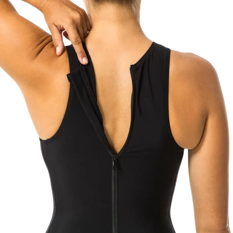 WATKO Bañador Mujer Deportivo Cremallera Negro Waterpolo - Imagen 3