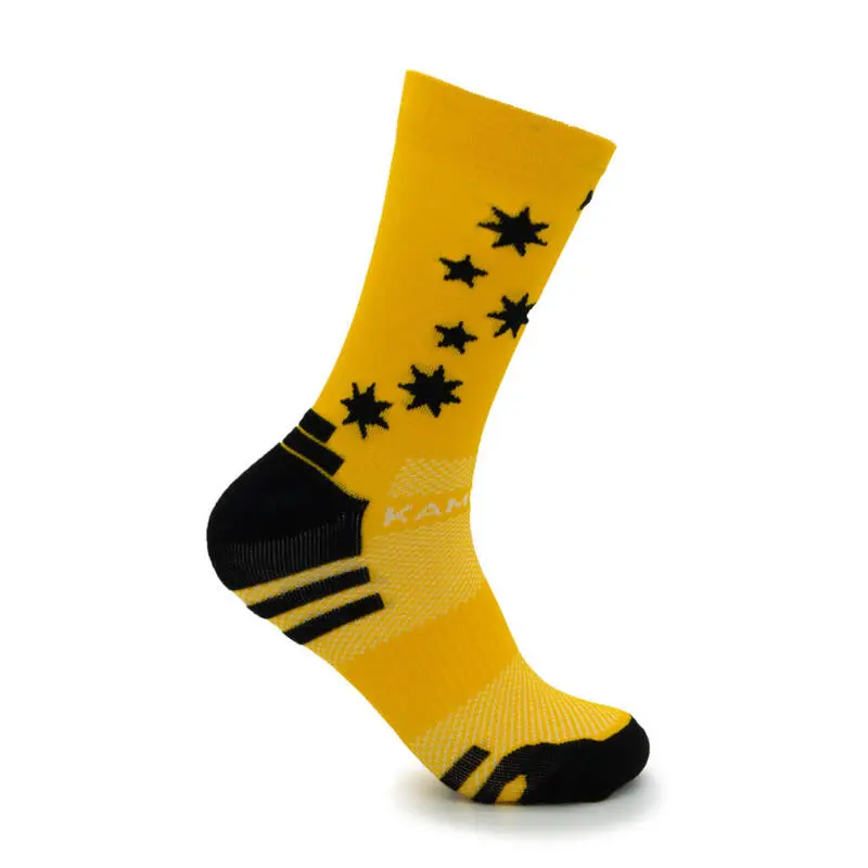 CALCETINES DE RUNNING #ESTRELLITAS Unisex - KAMUABU Color YEMA De 23CM - Imagen 2