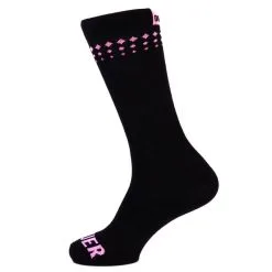 Calcetines Unisex Térmicos Invierno Mooquer Dots Lana Merino Negros Bordados