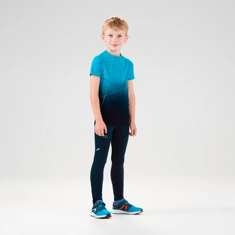 Camiseta Running Manga Corta Niños Kiprun Skincarte Azul - Imagen 3