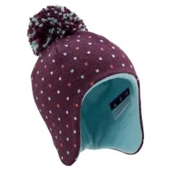 WEDZE Gorro De Invierno Peruano Bebé Violeta Y Azul Turquesa