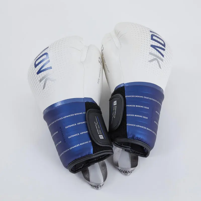 Guantes De Boxeo Outshock 500 Blanco/azul - Imagen 2