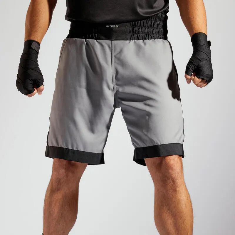 Short Pantalon Corto De Boxeo Hombre Outshock 500 Gris - Imagen 2