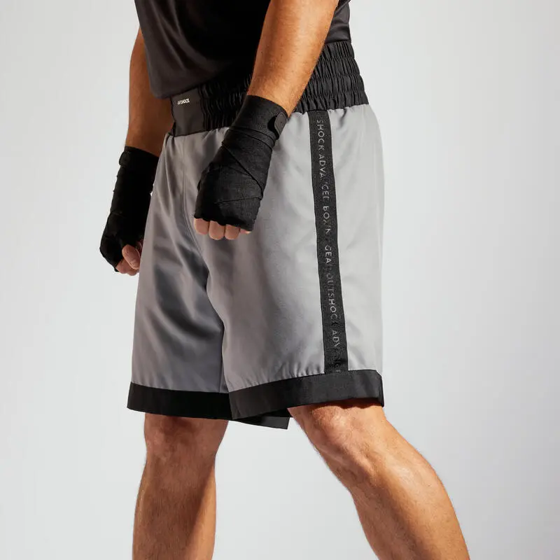 Short Pantalon Corto De Boxeo Hombre Outshock 500 Gris - Imagen 5