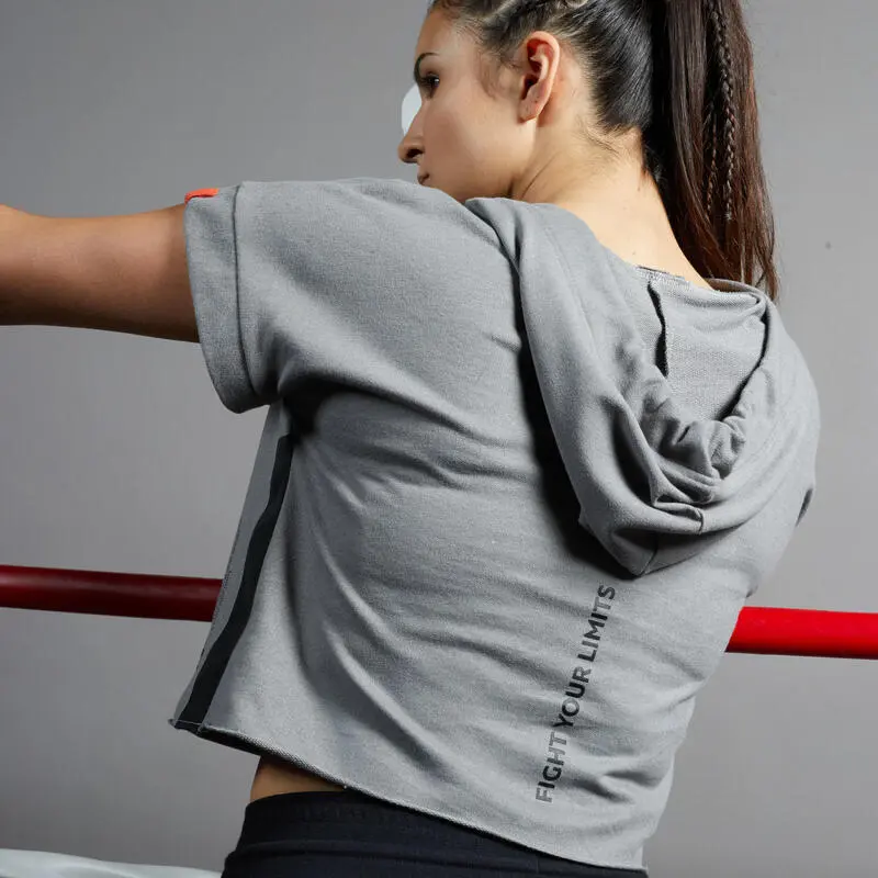 Sudadera De Boxeo Con Capucha Mujer Outshock 100 Gris - Imagen 3