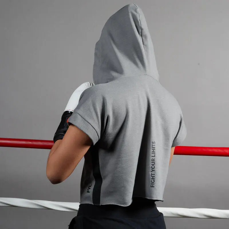 Sudadera De Boxeo Con Capucha Mujer Outshock 100 Gris - Imagen 5